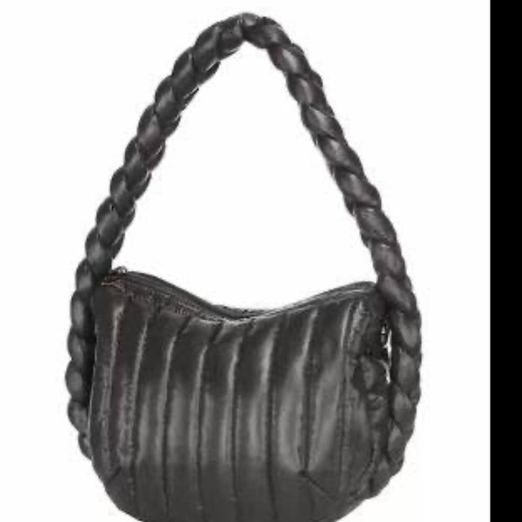 Think Royln | Kelsie Braided Quiled Nylon Hobo Bag. Black. - Picture 2 of 12
